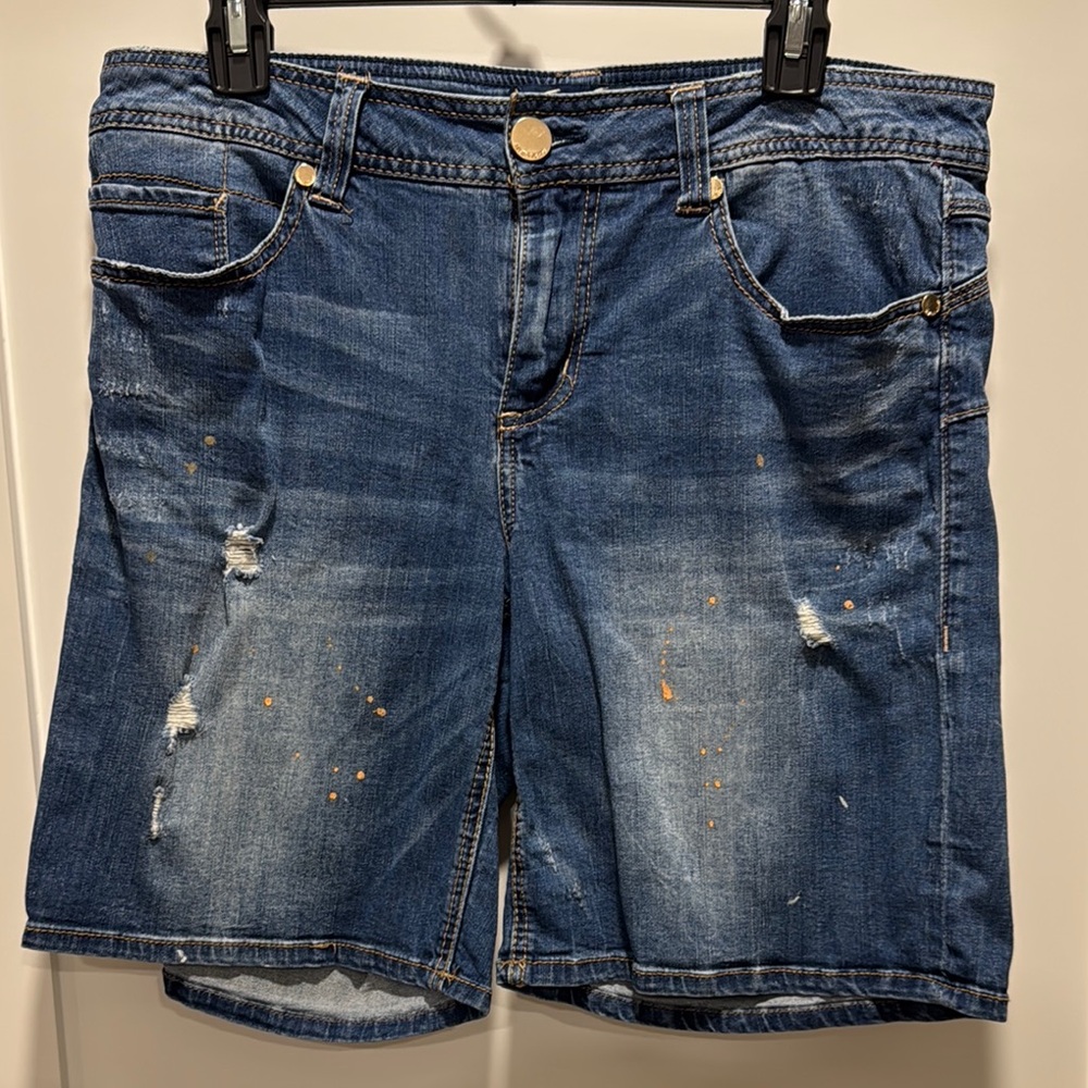 Seven7 Distressed Blue Jean Shorts